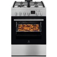Electrolux Плита комбинированная, 58л, 60x60см, дисплей, конвекция, чугун, пар, нерж