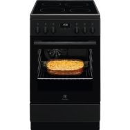 Electrolux Плита электрическая стеклокерамическая, 57л, 50x60см, дисплей, конвекция, черный мат.