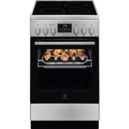 Electrolux Плита электрическая стеклокерамическая, 57л, 50x60см, дисплей, конвекция, противень для барбекю, нерж