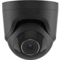 Ajax IP-Камера проводная TurretCam, 8мп, 4мм, Poe, True WDR, IP 65, ИК 35м, аудио, угол обзора 75°до 85°, купольная, черная