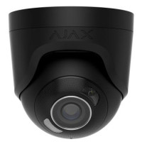 Ajax IP Wired Camera TurretCam HL black, 8MP, 2.8mm, hybrid illumination IR 35m, white LED 50m, PoE, True WDR, IP65, IR 35m, audio, viewing angle 100°–110°, turret, black
