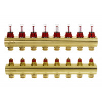 Danfoss Коллектор FHF 8+8 с ротаметрами, латунь