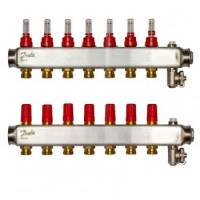 Danfoss Коллектор SSM-F 7+7 с ротаметрами, нержавеющая сталь