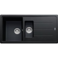Franke Мойка кухонная Basis фрагранит, прямоуг., с крылом, 970х500х200мм, чаша - 2, врезная, оникс