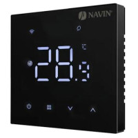 Navin Терморегулятор WT410B-3А 5...35 °C для котлов отопления электронный Wi-Fi Tuya, Smart Life встроенный беспроводной датчик 3А 230В черный