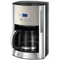 Russell Hobbs Кофеварка капельная Luna Stone, 1.5л, молотый, LED-дисплей, подогрев чашек, черно-серебристый
