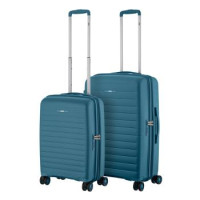 2E Набір валіз 2E, Aero, поліпропілен, (M+S),TSA, 4 колеса, EXP, синій