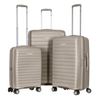 2E Набір валіз 2E, Aero, поліпропілен, (L+M+S),TSA, 4 колеса, EXP, сіро-коричневий