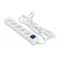 2E Сетевой фильтр 5XSchuko с выключателем, 3G*1.0мм, 5м, white
