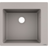 Hansgrohe Мойка кухонная S51, гранит, квадрат, без крыла, 560х510х190мм, чаша- 1, накладная, S510-F450, серый бетон
