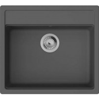 Hansgrohe Мойка кухонная S52, гранит, прямоуг., без крыла, 570х510х180мм, чаша- 1, встраиваемая, S520-F510, cерый камень