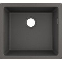 Hansgrohe Мойка кухонная S51, гранит, квадрат, без крыла, 500х450х190мм, чаша- 1, встраиваемая, S510-U450, серый камень