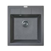 Adamant Мойка кухонная Brick, искуственный камень, квадрат, без крыла, 460x515x200мм, чаша - 1, врезная, серый