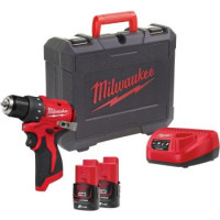 Milwaukee Шуруповерт-дрель аккумуляторная M12 BLDDRC-202C 12В 2х2А·час 40Нм 0-550-1700об·мин ЗП C12C кейс 1.2кг