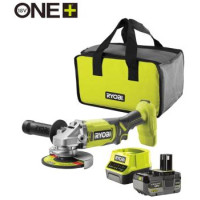 Ryobi Шлифмашина угловая аккумуляторная ONE+ RAG18125-1C40S 125мм 18В 1х4А·ч 9000об·мин 2.2кг сумка