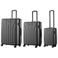 Wenger Набор чемоданов, Oryson 3 в 1, (S, M, L), пластик, 4 колеса, серый