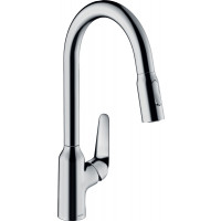Hansgrohe Смеситель для кухни Focus M42, дл.излива - 224мм, вытяжной, 1 рычаг, KM220, хром