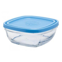 Duralex Контейнер Lys Carre квадр. с синей крышкой, 17 см, 1150 мл