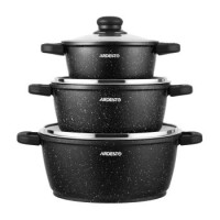 ARDESTO Набор посуды Gemini Anzio, 6 предметов, алюминий, черный
