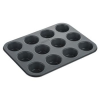 ARDESTO Форма для выпечки маффинов Tasty baking, 35х26.5х3см, 12шт, углеродистая сталь, серо-голубой