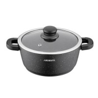 ARDESTO Кастрюля Gemini , стеклянная крышка, 20 см, черный мрамор, алюминий