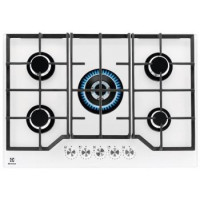Electrolux Варильна поверхня газова на склі, 75см, чавун, білий