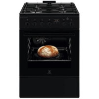 Electrolux Плита комбинированная, 58л, 60x60см, дисплей, конвекция, чугун, пар, черный