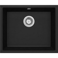 Deante Мойка кухонная Corda, гранит, квадрат, без крыла, 550х460х204мм, чаша - 1, встраиваемая, черный