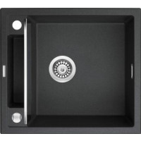 Deante Мойка кухонная Magnetic, гранит, квадрат, без крыла, 560х500х219мм, чаша - 1, накладная, металлический графит