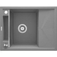 Deante Мойка кухонная Magnetic, гранит, прямоуг., с крылом, 640х500х219мм, чаша - 1, врезная, серый