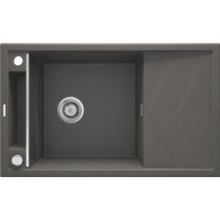 Deante Мойка кухонная Magnetic, гранит, прямоуг., с крылом, 820х500х219мм, чаша - 1, накладная, антрацит