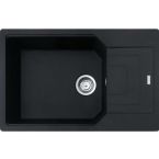 Franke Kitchen sink Urban, fragranite, rectang., with drainboard, 780х500х220mm, bowl - 1, built-in, UBG 611-78 XL, matt black
