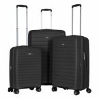2E Набір валіз 2E, Aero, поліпропілен, (L+M+S),TSA, 4 колеса, EXP, чорний