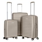 2E Набір валіз 2E, Aero, поліпропілен, (L+M+S),TSA, 4 колеса, EXP, сіро-коричневий