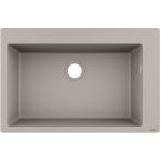 Hansgrohe Мойка кухонная S51, гранит, прямоуг., без крыла, 770х510х190мм, чаша- 1, накладная, S510-F660, серый бетон