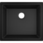 Hansgrohe Мойка кухонная S51, гранит, квадрат, без крыла, 500х450х190мм, чаша- 1, встраиваемая, S510-U450, черный графит