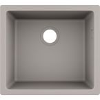 Hansgrohe Мойка кухонная S51, гранит, квадрат, без крыла, 500х450х190мм, чаша- 1, встраиваемая, S510-U450, серый бетон