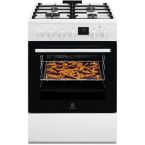 Electrolux Плита комбинированная, 58л, 60x60см, дисплей, конвекция, чугун, пар, белый
