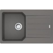 Franke Мойка кухонная City, фрагранит, прямоугольник, с крылом, 780х500х190мм, чаша - 1, врезная, оборотная, UCG 611-78, серый камень
