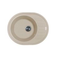 Adamant Мойка кухонная Ovum, искуственный камень, овальная, с крылом, 615х495х200мм, чаша - 1, врезная, Avena