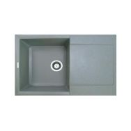 Adamant Мойка кухонная Horizon, искуственный камень, прямоуг., с крылом, 780х495х230мм, чаша - 1, врезная, серый