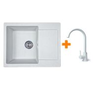 Adamant Набор кухонный Minimal, искуственный камень, прямоуг., с крылом, 615х495х200мм, чаша - 1, врезная, Avena + смеситель