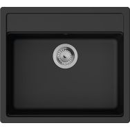 Hansgrohe Мойка кухонная S52, гранит, прямоуг., без крыла, 550х490х190мм, чаша- 1, встраиваемая, S520-F510, черный графит