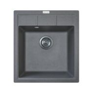 Adamant Мойка кухонная Brick, искуственный камень, квадрат, без крыла, 460x515x200мм, чаша - 1, врезная, серый