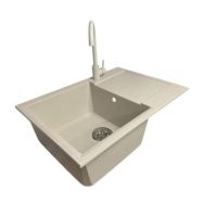 Adamant Набор кухонный Horizon Medium, искуственный камень, прямоуг., с крылом, 700х500х230мм, чаша - 1, врезная, Avena + смеситель