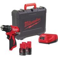 Milwaukee Шуруповерт-дрель аккумуляторная M12 BLDDRC-202C 12В 2х2А·час 40Нм 0-550-1700об·мин ЗП C12C кейс 1.2кг