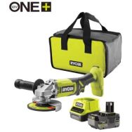 Ryobi Шлифмашина угловая аккумуляторная ONE+ RAG18125-1C40S 125мм 18В 1х4А·ч 9000об·мин 2.2кг сумка