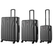 Wenger Набор чемоданов, Oryson 3 в 1, (S, M, L), пластик, 4 колеса, серый