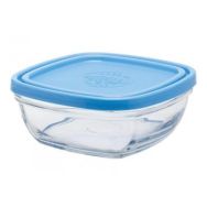 Duralex Контейнер Lys Carre квадр. с синей крышкой, 14 см, 610 мл