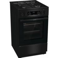 Gorenje Плита комби, 62л, 50x60см, дисплей, программатор, приготовление на пару, эмалированные реш, черный